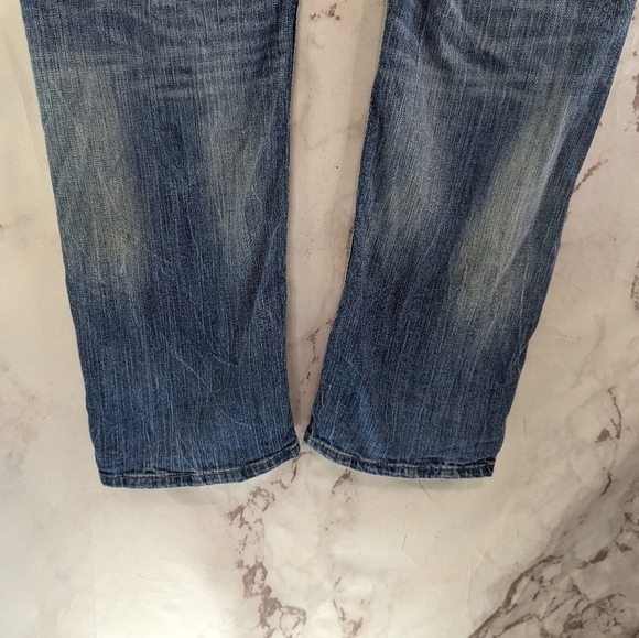 BKE Jeans Mens 38 X 31 Carter Straight Light Wash Distressed Destroyed Flawed - Picture 9 of 15